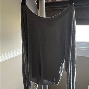 Joah Brown Charcoal Knit Top